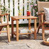 2-Tier Wood Patio End Table with Slatted Tabletop and Storage Shelf for Backyard-Natrual - Gallery View 1 of 9