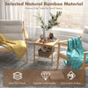 Compact 2-tier bamboo nightstand set with waterproof surface, ideal for small spaces in living room or bedroom.