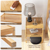 Bamboo nightstand with waterproof tabletop, two tiers, and ample storage space, perfect for bedroom or living room use.