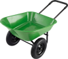 Heavy-duty light green garden cart with a steel frame, 330 lbs capacity, and 13-inch pneumatic tires for easy movement.