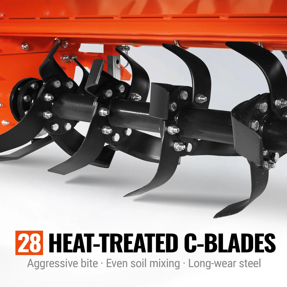 53 in Rotary Tiller,  3 Point Hitch Cat.1,  Chain Drive,  PTO Shaft Included with Shear Bolt,  18-35 HP,  LRT53