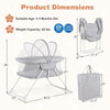 2-in-1 baby bassinet in grey with rocking motion, breathable mesh, and foldable design for safe bedside sleeping.