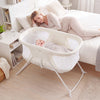2 in 1 Baby Bassinet with Rocking Motion Foldable Bedside Sleeper with Breathable Mesh-Beige - Gallery View 1 of 10