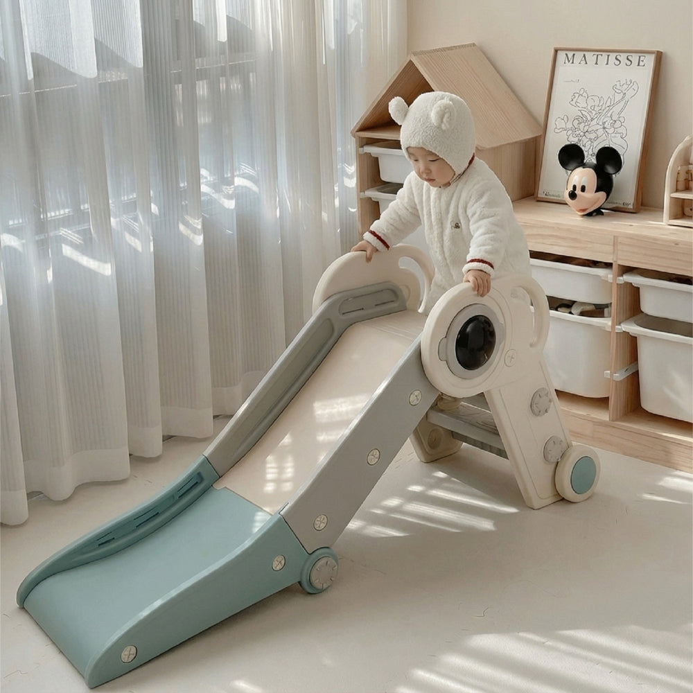 2 in 1 Baby Slide with Climber for Toddlers Age 18+ Months-Blue - Gallery View 1 of 10