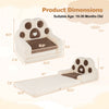 Convertible kids sofa and lounger in brown with paw print design, featuring a removable cover and ergonomic support.