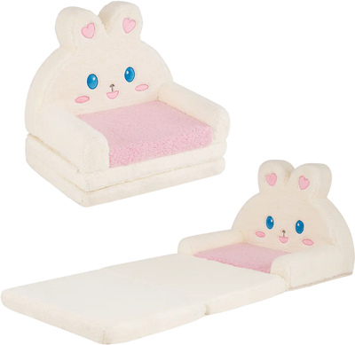 Costway 2-in-1 Convertible Kids Sofa Lounger Bunny Pattern 64507593 New