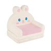 Bunny-patterned 2-in-1 convertible kids sofa in pink, perfect for lounging and playtime.