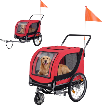 Costway 2-in-1 Dog Bike Trailer w/ Universal Bicycle Coupler 32844474 New
