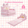 Pink 2-in-1 foldable kids sofa bed with removable slipcover, featuring a cozy design for seating and lounging.