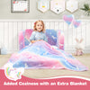 2-in-1 folding kids couch with a cozy glow-in-the-dark blanket, perfect for reading and napping.
