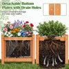2-in-1 outdoor bench with raised garden bed features detachable bottom plates for drainage, made of sturdy fir wood.