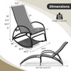 Gray 2-in-1 outdoor rocking chair with adjustable backrest and aluminum frame, ideal for patio or poolside relaxation.