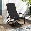 2-in-1 Outdoor Rocking Chair with 4-Position Adjustable Backrest for Patio Porch Poolside-Black - Gallery View 1 of 9