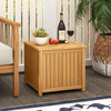 2-in-1 Outdoor Side Table with Storage Acacia Wood Slatted Coffee Table Square Slatted End Storage Box - Gallery View 1 of 10