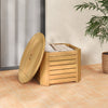 2-in-1 Outdoor Side Table with Storage Acacia Wood Slatted Coffee Table Square and Round Slatted End Storage Box - Gallery View 1 of 10