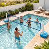 2-in-1 pool basketball hoop and volleyball net set with weighted base, perfect for outdoor family fun by the pool.