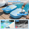 2-in-1 pool basketball hoop and volleyball net with a water or sand weighted base for stable outdoor play.
