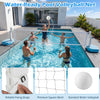Water-ready volleyball net with reliable fixing straps, designed for poolside fun and stability during active play.