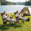 2-in-1 Reclining Camping Chair with 3-Level Adjustable Backrest-Green - Gallery View 1 of 10