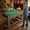 Swivel foosball and pool combo game table with green felt, sturdy wood frame, perfect for home game rooms and parties.