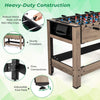 Swivel game table with robust metal rods, sturdy crossbars, and adjustable foot pads for balanced gameplay.