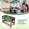 2-in-1 swivel game table in brown with foosball and pool features, perfect for home, office, or party fun.