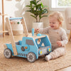 2-in-1 Wooden Baby Walker with Adjustable Speed and Bottom Storage-Blue - Gallery View 1 of 10