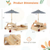 2-in-1 wooden sandbox with foldable umbrella and convertible picnic table, designed for outdoor play and seating for 3.
