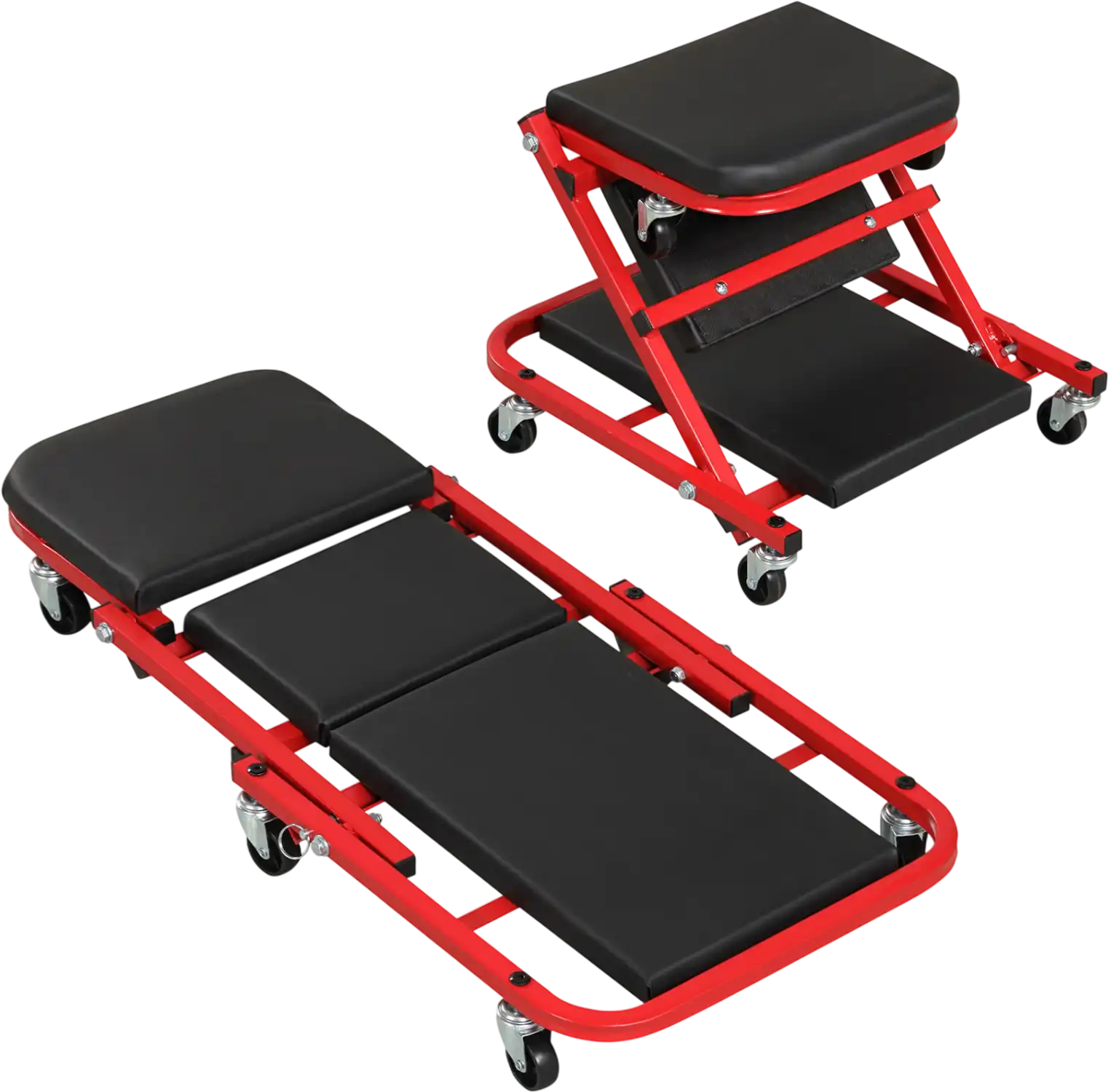 Costway 2-in-1 Z-Shaped Rolling Garage Stool 36