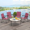 4 Pieces Folding Beach Chair Camping Lawn Webbing Chair-Red - Gallery View 1 of 8