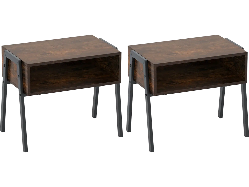 2 Pieces Stackable Night Stand Bedside End Table Set