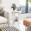 2-tier Round End Table with Solid Wood Legs-White - Gallery View 1 of 10
