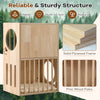 2-tier wooden cat condo with solid plywood frame, removable cushions, and large entry for easy access and air.