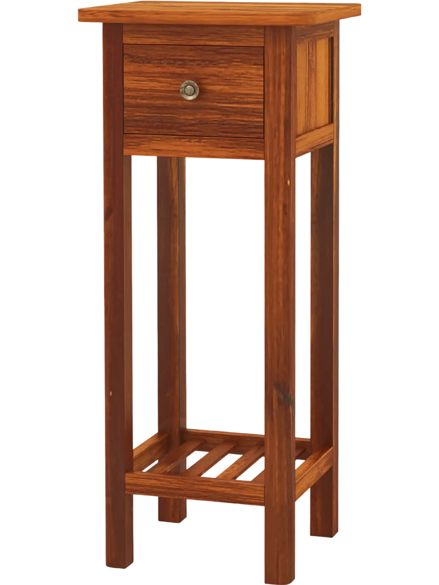 Costway 2-Tier Slim Nightstand Bedside Side Table w/ Drawer Shelf 98017542 New