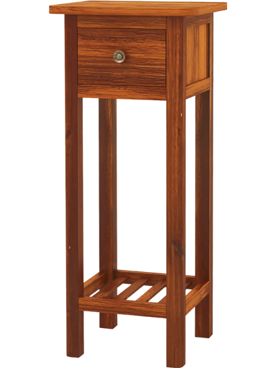 Costway 2-Tier Slim Nightstand Bedside Side Table w/ Drawer Shelf 98017542 New