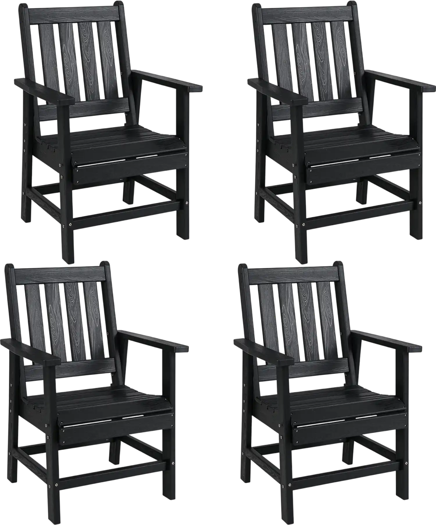 Costway Set of 4 Patio Dining Chairs Wide Armrests 198734526 New