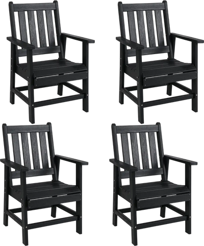 Costway Set of 4 Patio Dining Chairs Wide Armrests 198734526 New