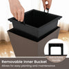 Removable inner bucket of a square taper planter, featuring hidden handles for easy planting and maintenance.