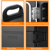 Convenient handles and nylon buckles on the 81-quart insulated food pan carrier for easy transport and stacking.