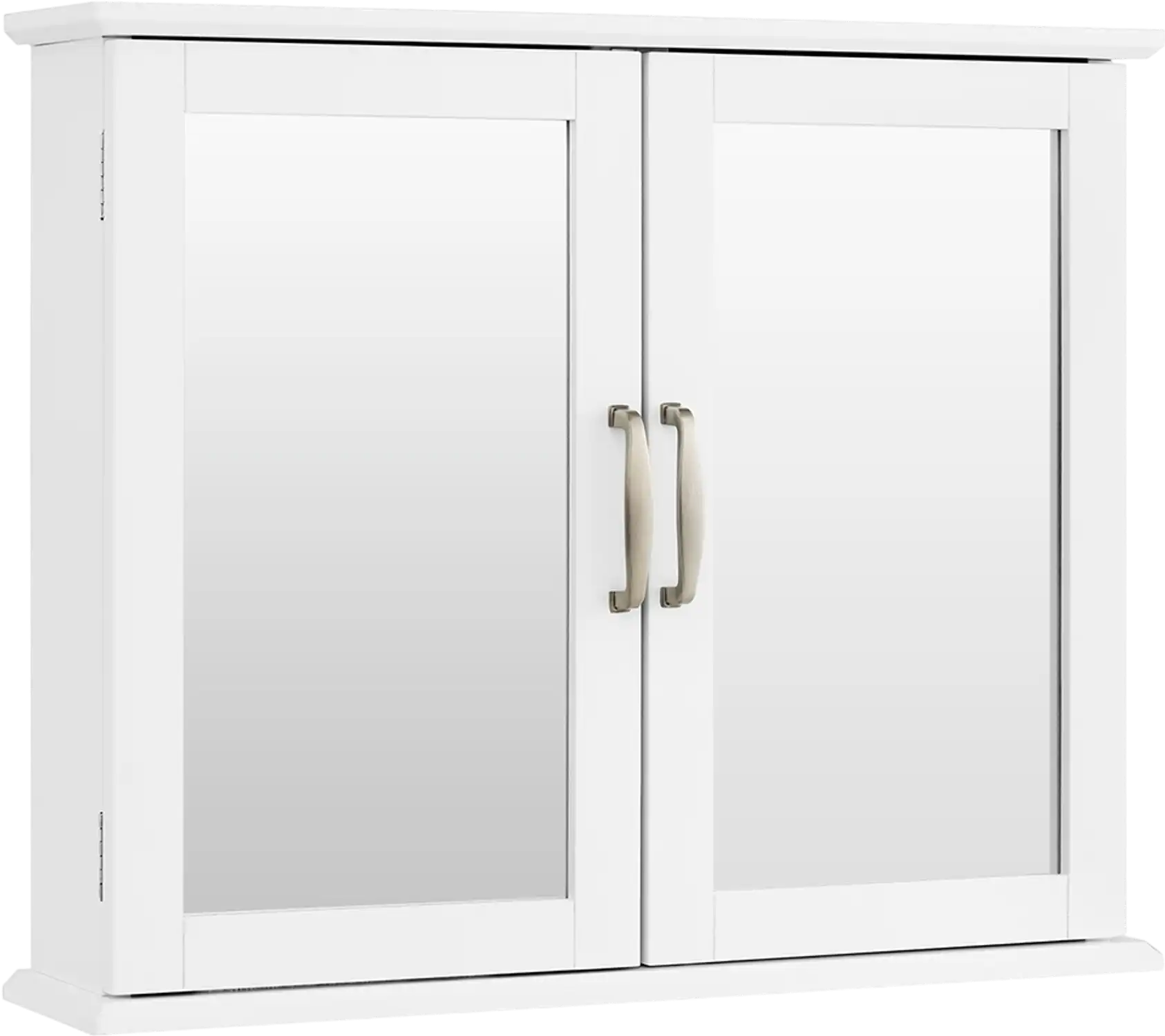 Costway 2-Tier Wall-Mounted Bathroom Mirror Storage Cabinet with Handles 40987632 New