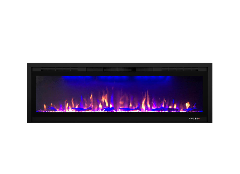 Valuxhome BI50 Electric Fireplace 50" Recessed and Wall Mounted 750/ 1500W with Remote Black New