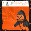 Inflatable 3.3ft pumpkin head ghost made of durable polyester fabric, perfect for Halloween yard decorations.