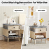 3-tier bedside table nightstand showcasing a stylish antique grey faux marble top and raised rubber wood legs for.