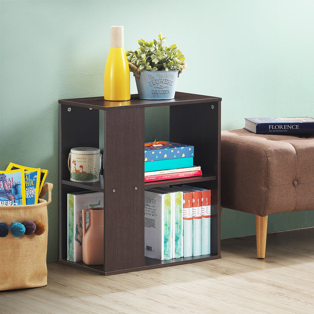 2-Tier Side End Table with Storage Shelves -Brown - Gallery View 1 of 10