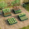 Heavy-duty metal outdoor 3-tier raised garden bed planter boxes in green, ideal for growing vegetables and flowers.
