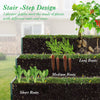 3-tier heavy-duty metal raised garden bed planter box in green, designed for plants with short, medium, and long roots.