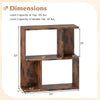 Rustic brown 3-tier bookshelf with display shelf, measuring 22"x20"x10", ideal for small spaces and versatile use.