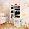 3-in-1 Freestanding Kids Jewelry Cabinet Armoire with Full Length Mirror-White - Gallery View 1 of 8