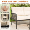 Costway Rattan Patio Furniture L-Shaped Sectional Sofa 3-Piece Set New