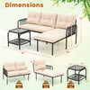 Costway Rattan Patio Furniture L-Shaped Sectional Sofa 3-Piece Set New